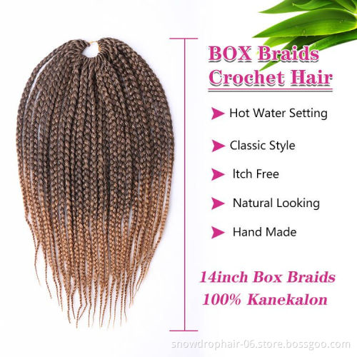 Julianna Wholesale Knotless Box Braid Crochet Hair 14" 18" 22" Ombre Synthetic Braiding Hair Extensions For Women Crochet Braids